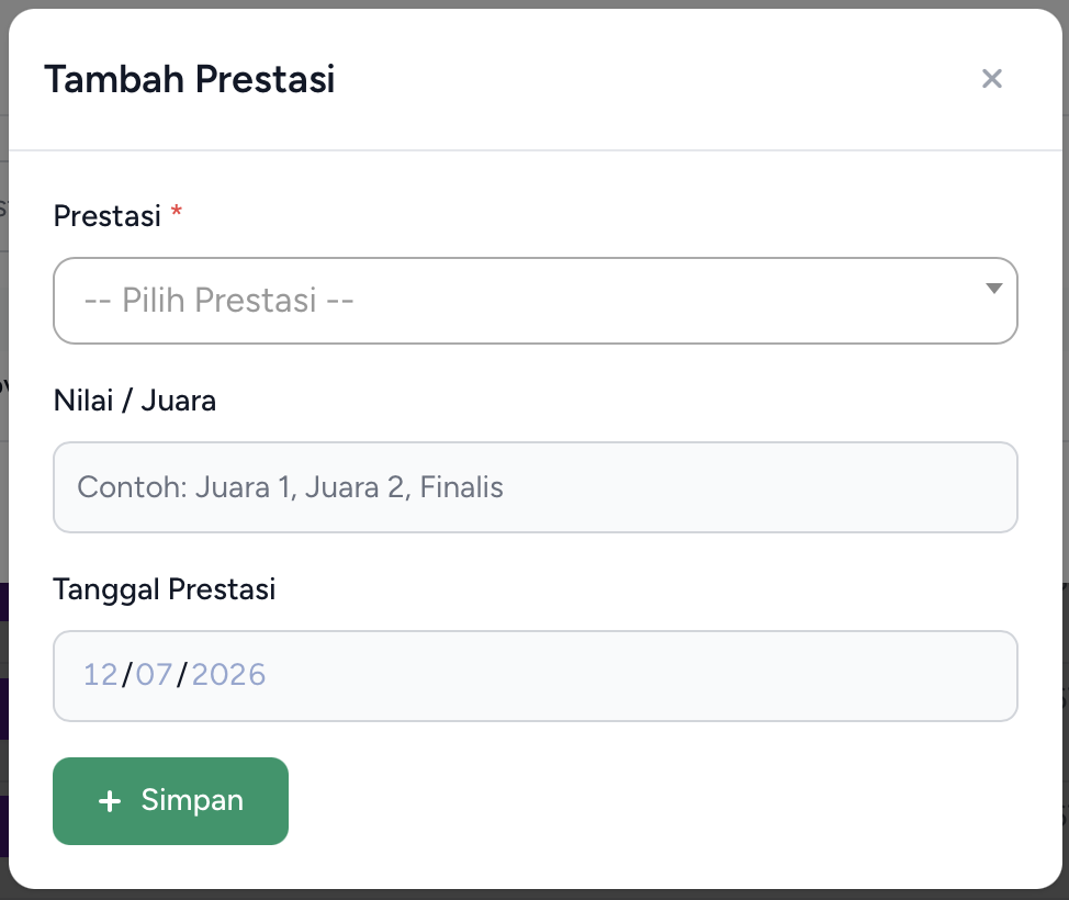 Form Prestasi Mahasiswa